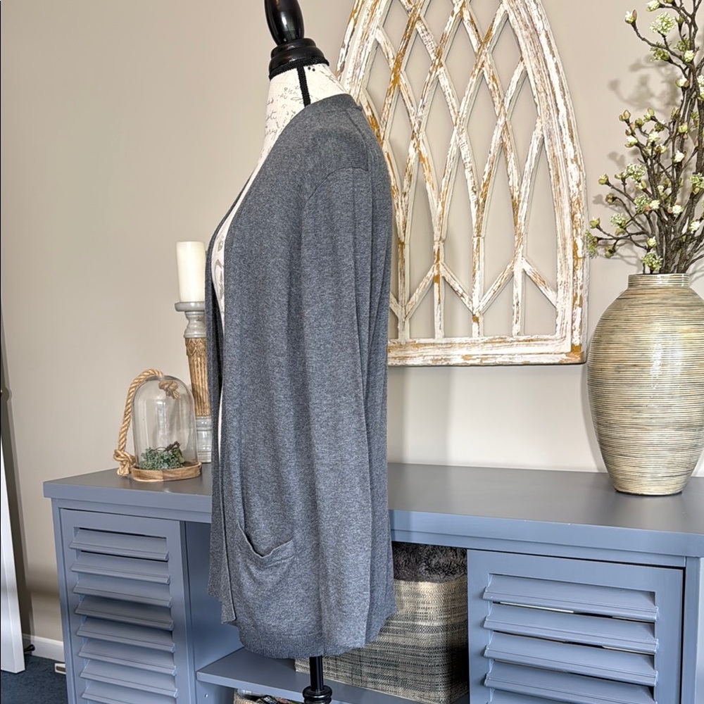 GAP Gray Cardigan Sweater Lightweight Knit - Picture 2 of 5